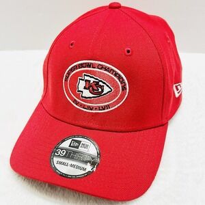 New Era Kansas City Chiefs Multi Champs 39THIRTY‎ Stretch Flex Hat Cap S/M Red